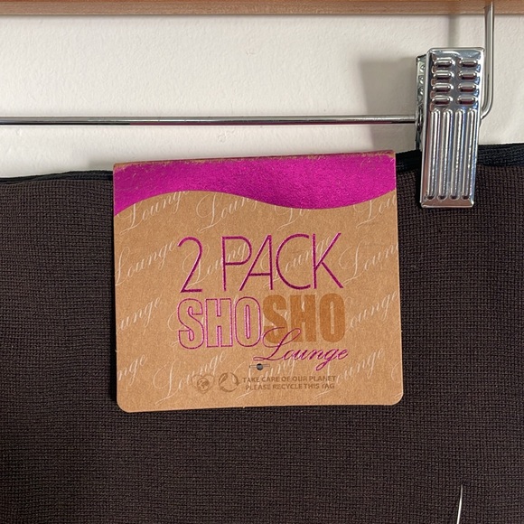 Sho Sho Lounge Black & Brown Seamless High Waisted Casual Leggings 2 Pack Set - Picture 8 of 11